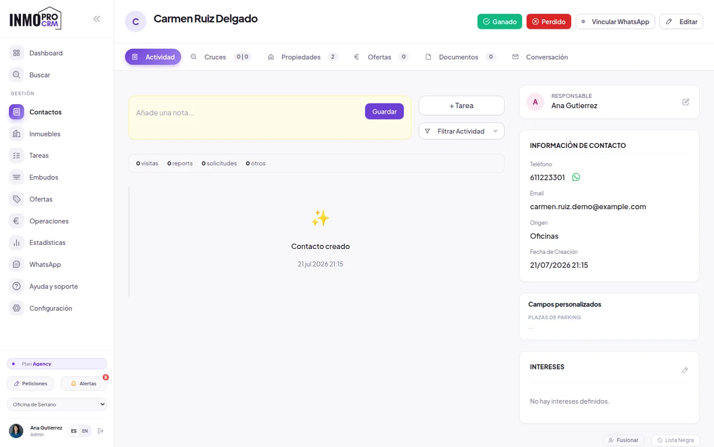 Cruce de demandas en InmoProCRM: Cada inmueble con su comprador