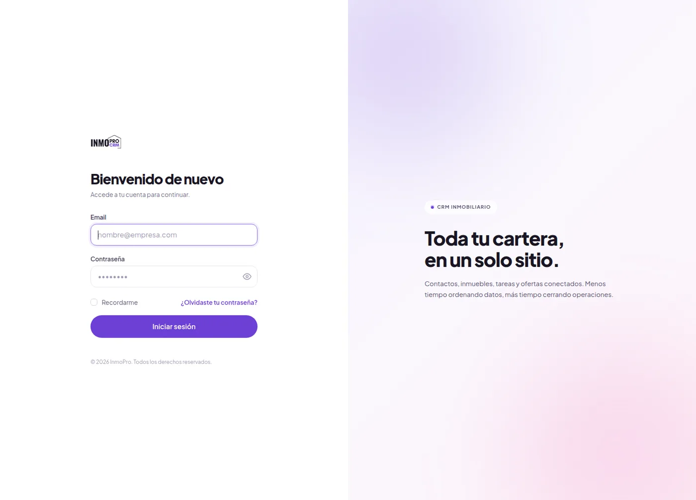 Segundo ejemplo de web inmobiliaria en WordPress con otro de los cinco diseños disponibles