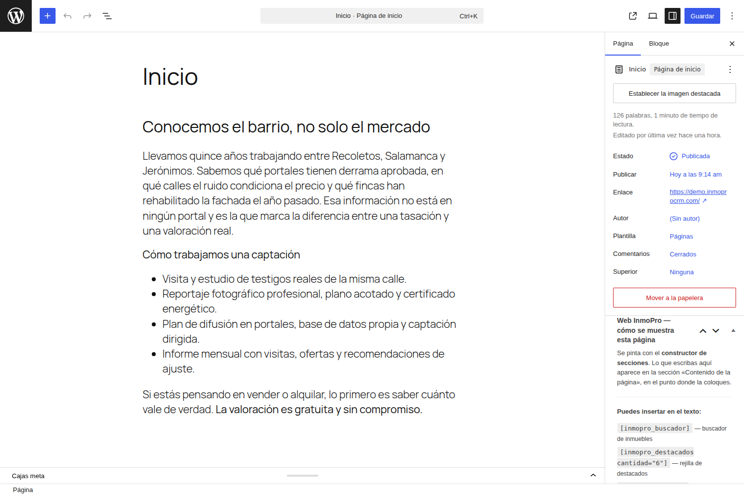 Editor de páginas de WordPress con la ayuda del plugin
