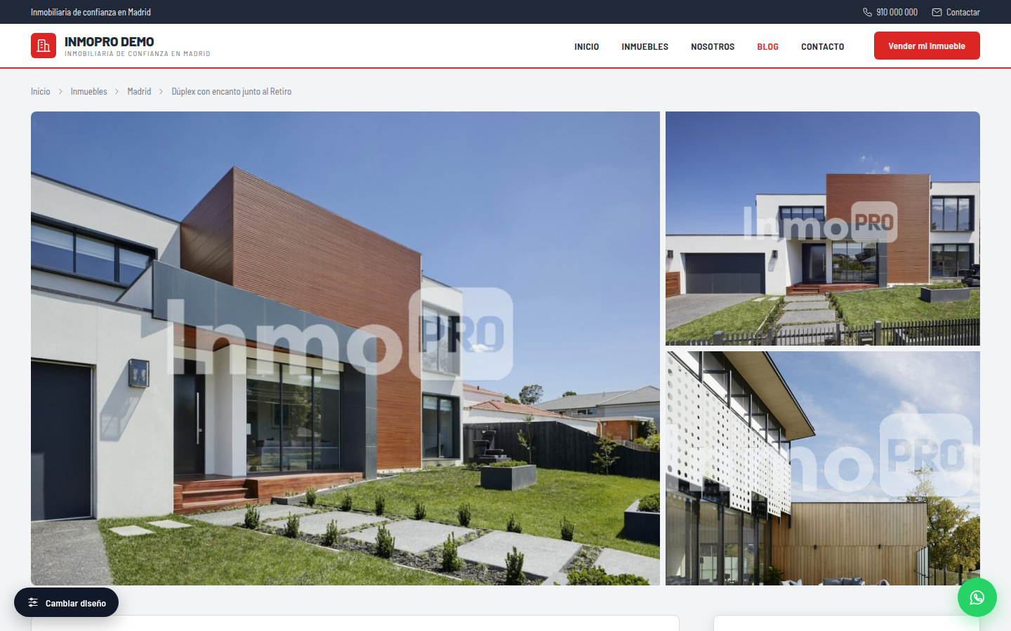 Ficha de un inmueble en la web